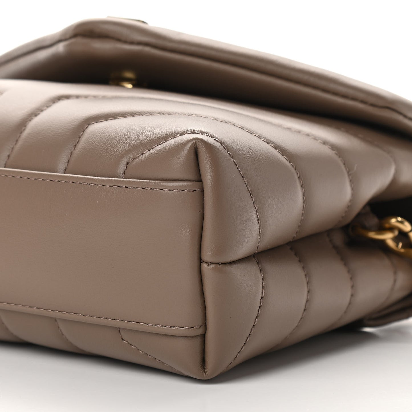 Calfskin Y Quilted Monogram Toy Loulou Crossbody Bag Taupe