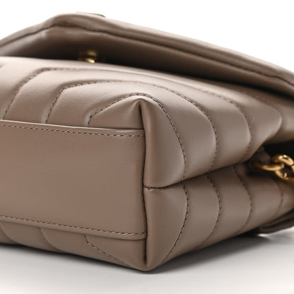 Saint Laurent Calfskin Y Quilted Monogram Toy Loulou Crossbody Bag Taupe 9 of 10