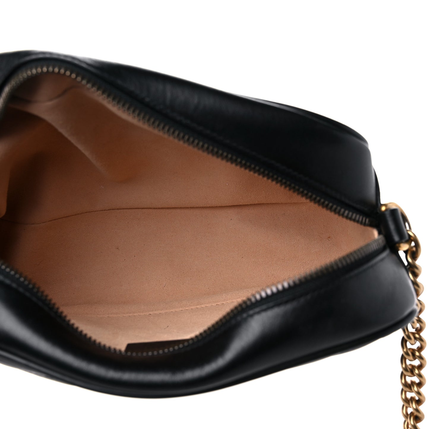 Calfskin Matelasse Small GG Marmont Chain Shoulder Bag Black