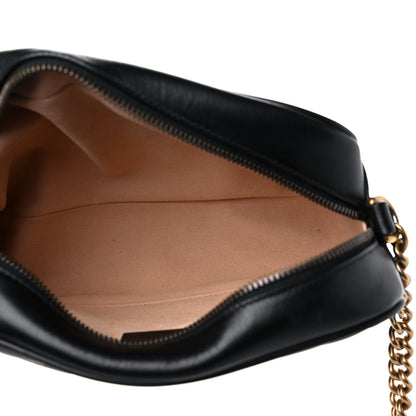 Gucci Calfskin Matelasse Small GG Marmont Chain Shoulder Bag Black 5 of 16