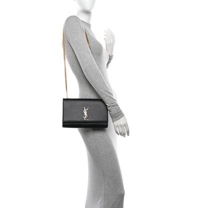 Saint Laurent Grain De Poudre Medium Classic Monogram Kate Satchel Black 2 of 11