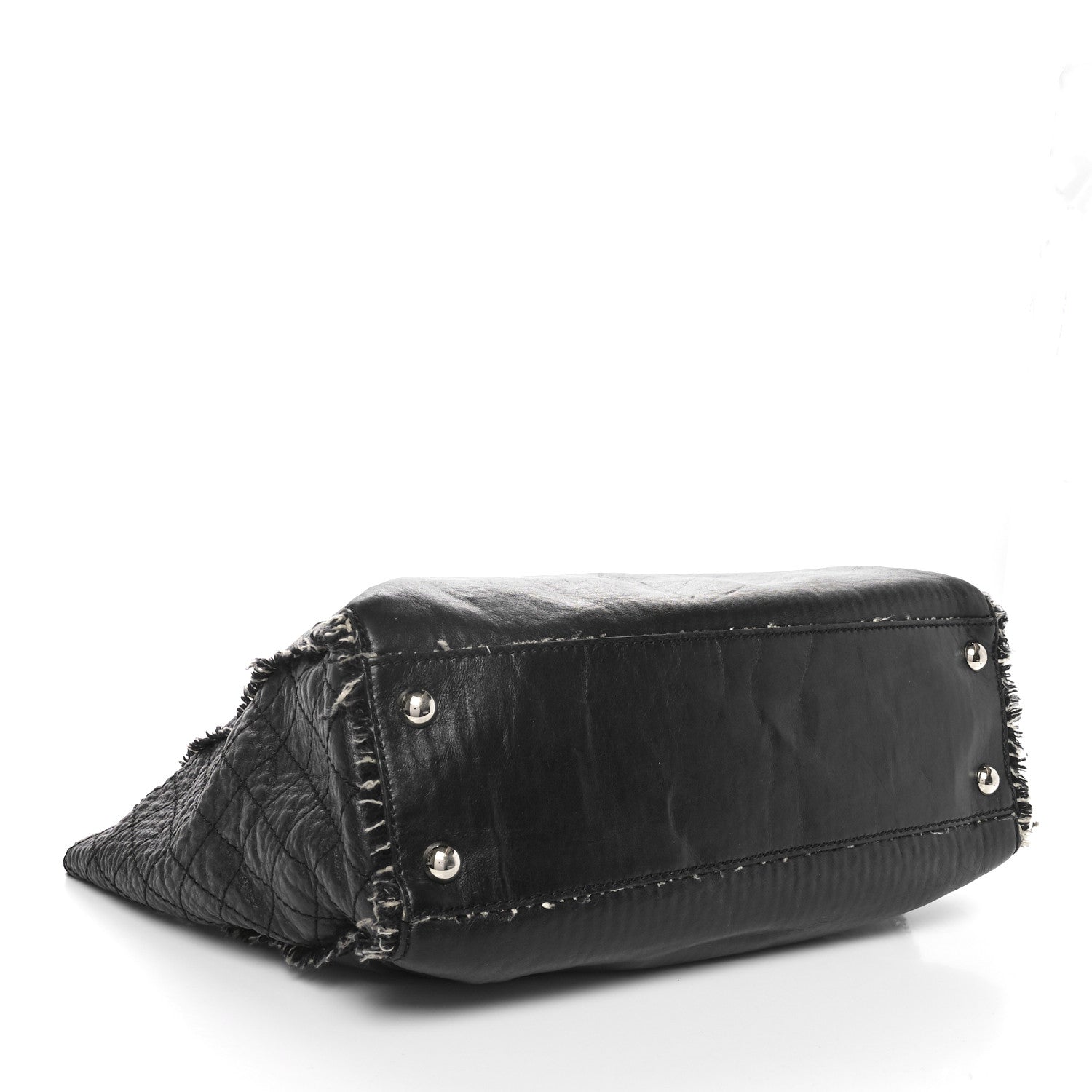 Chanel Glazed Calfskin Tweed Tweedy Shopping Tote Black 4 of 11