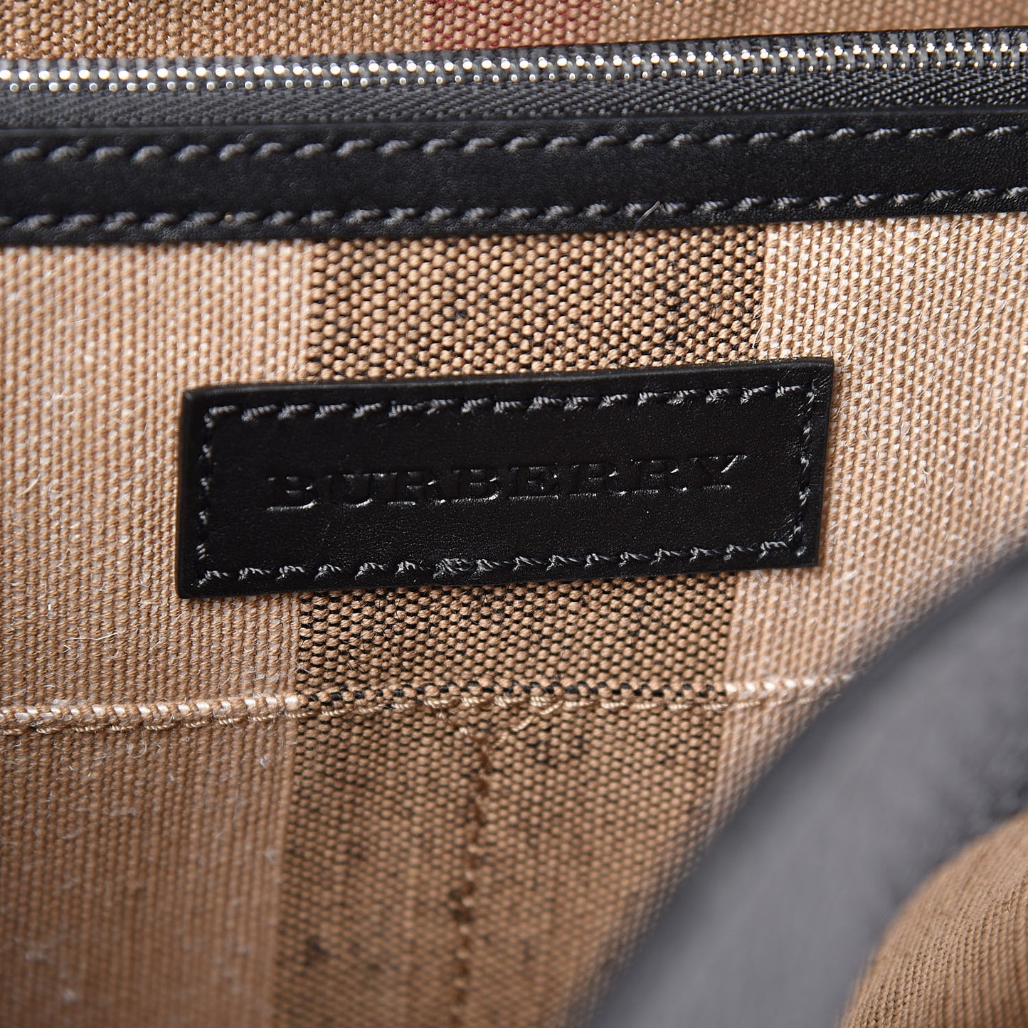 Grainy Calfskin Canvas Mega Check Medium Ashby Tassel Hobo Black