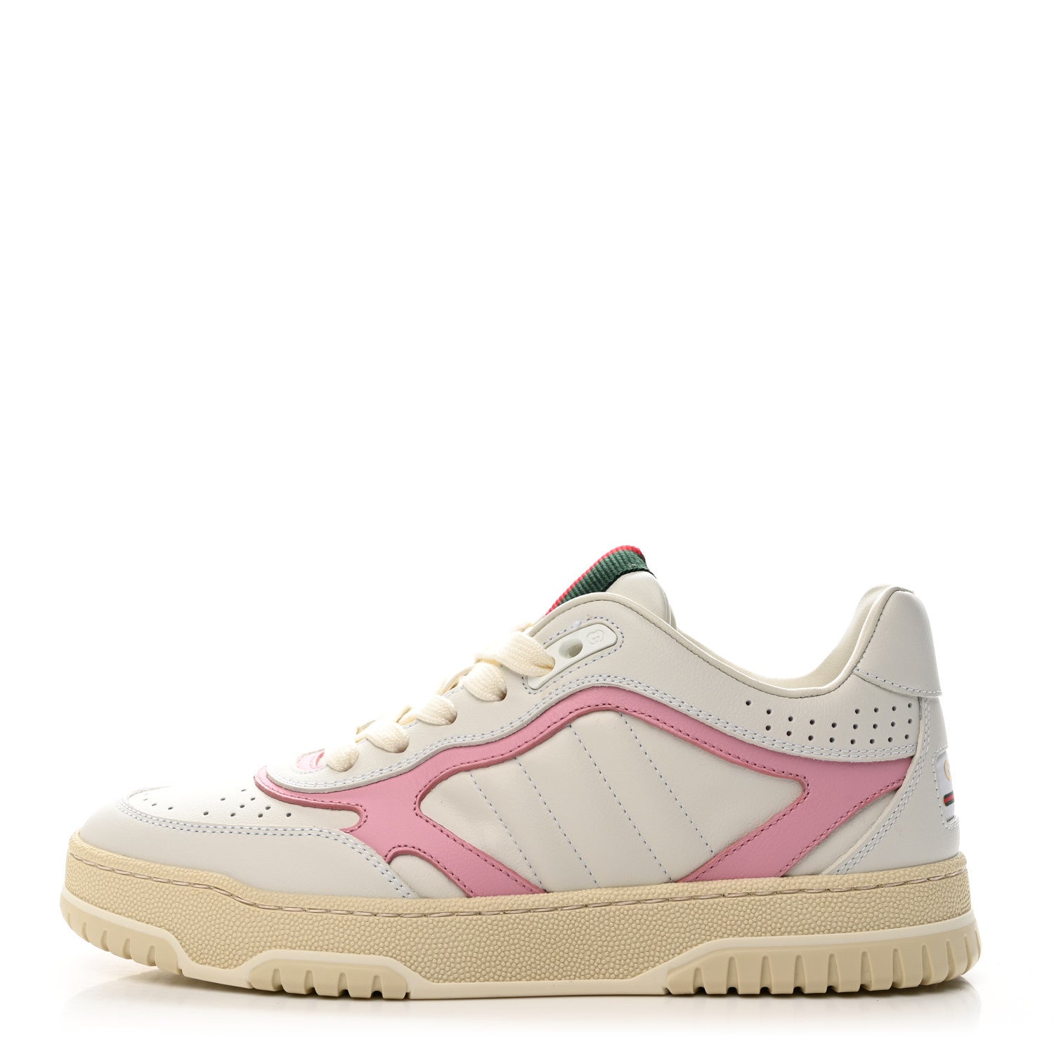 Gucci Calfskin Womens Re-Web Sneakers 36.5 White Pink 1 of 11