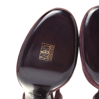 Chanel Suede Calfskin Pumps 40 Dark Purple 13 of 14