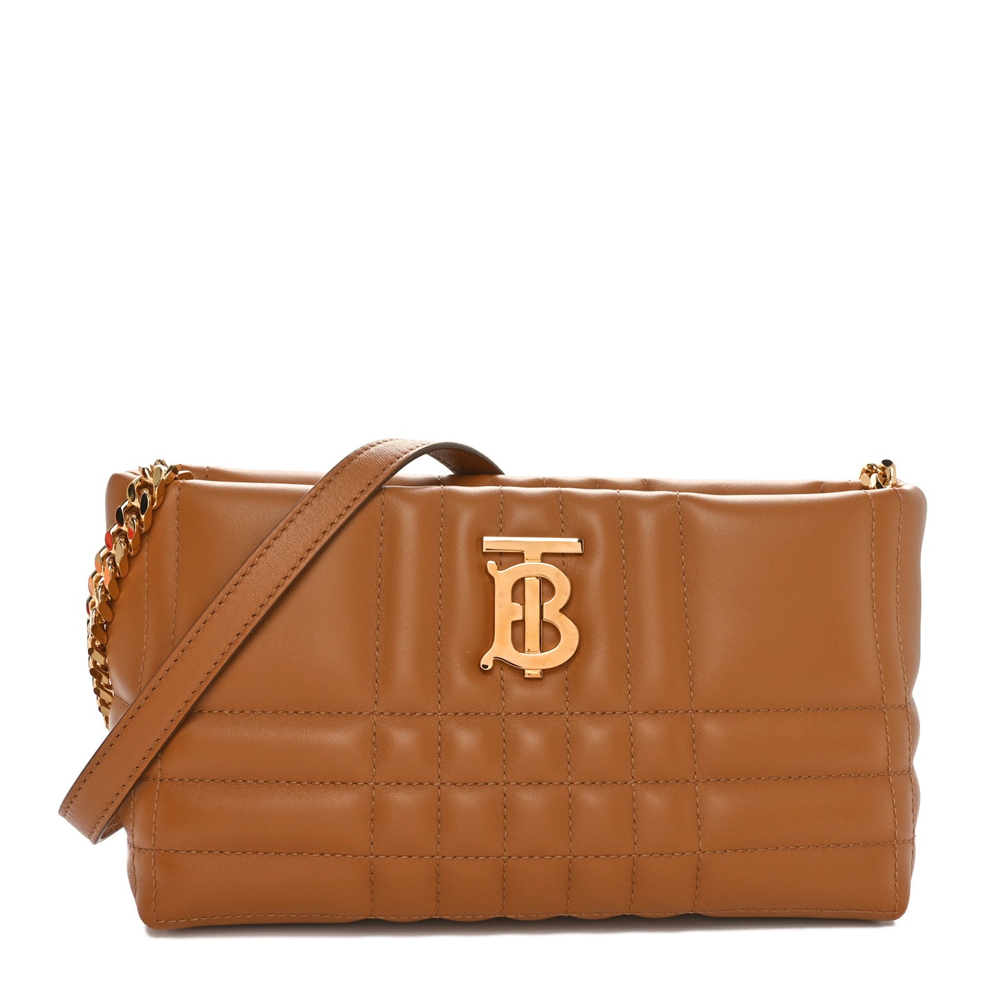 Lambskin Quilted Small Soft Lola Bag Maple Brown