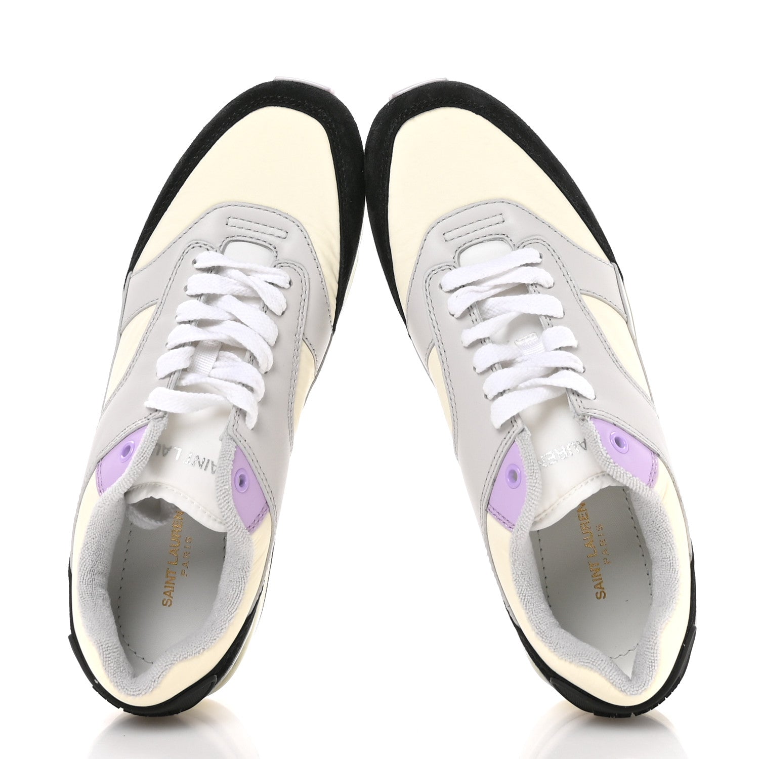 Saint Laurent Nylon Calfskin Suede Mens Bump Low Top Sneakers 42