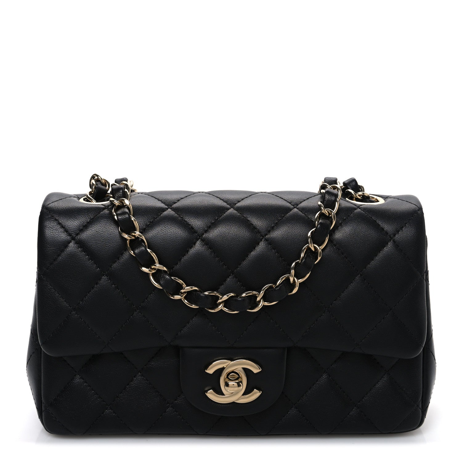 Chanel Lambskin Quilted Mini Rectangular Flap Black 1 of 10