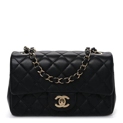 Chanel Lambskin Quilted Mini Rectangular Flap Black 1 of 10