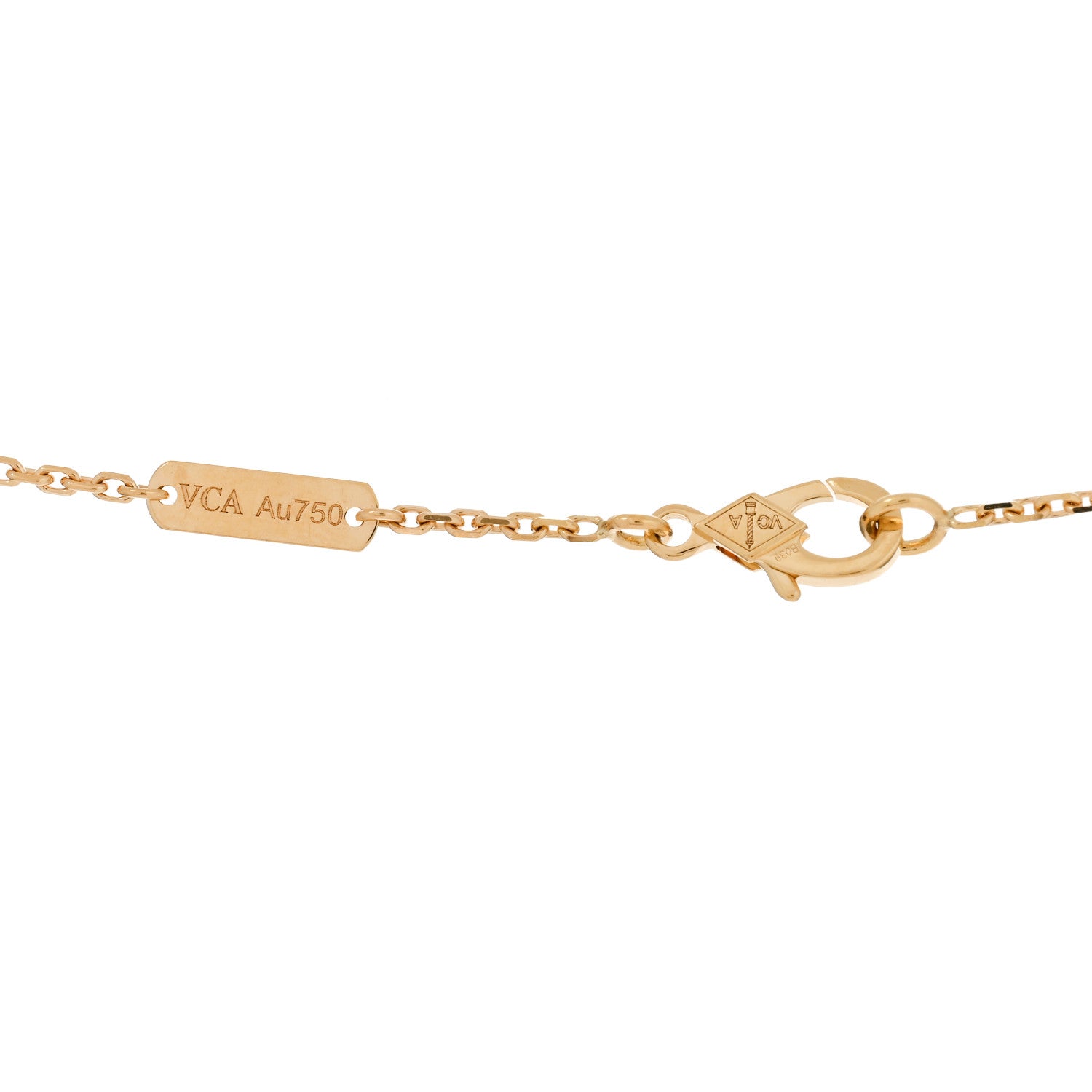 Van Cleef & Arpels 18K Yellow Gold Mother of Pearl Lucky Alhambra Butterfly Pendant Necklace 3 of 4