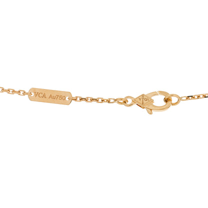 Van Cleef & Arpels 18K Yellow Gold Mother of Pearl Lucky Alhambra Butterfly Pendant Necklace 3 of 4