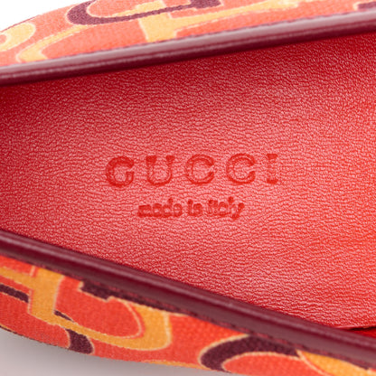 Gucci Canvas Horsebit Womens Jordaan Loafers 39.5 Orange Multicolor 8 of 10