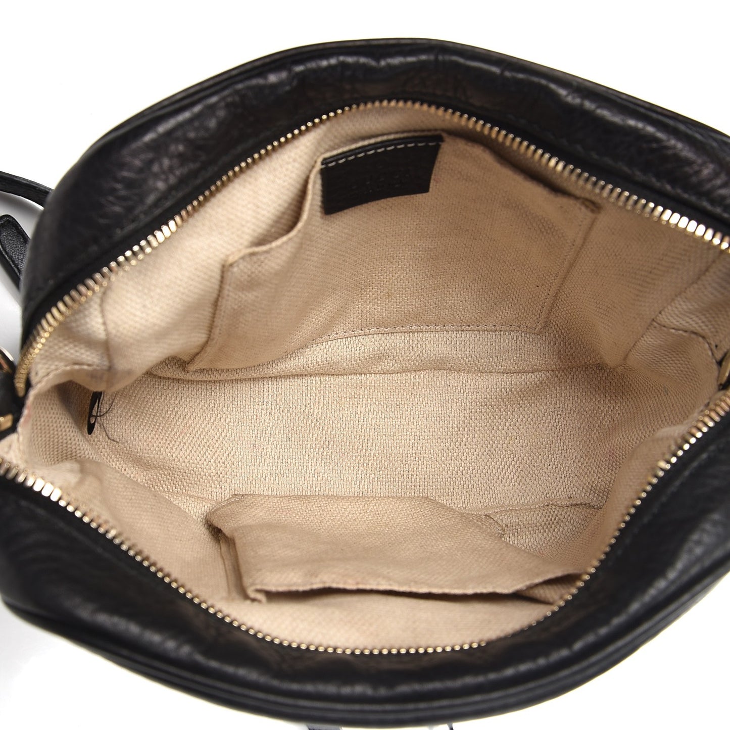 Pebbled Calfskin Small Soho Disco Bag Black