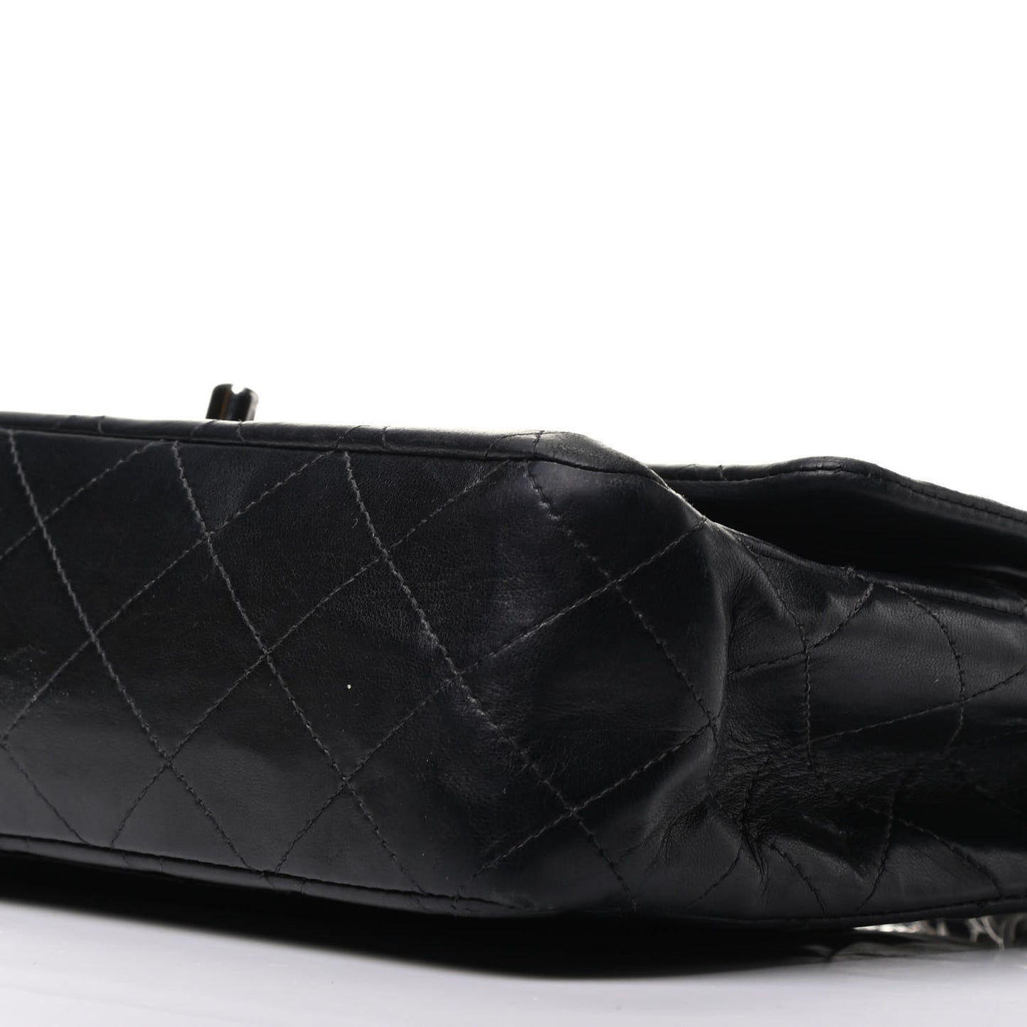 Lambskin Quilted Medium Double Flap Black