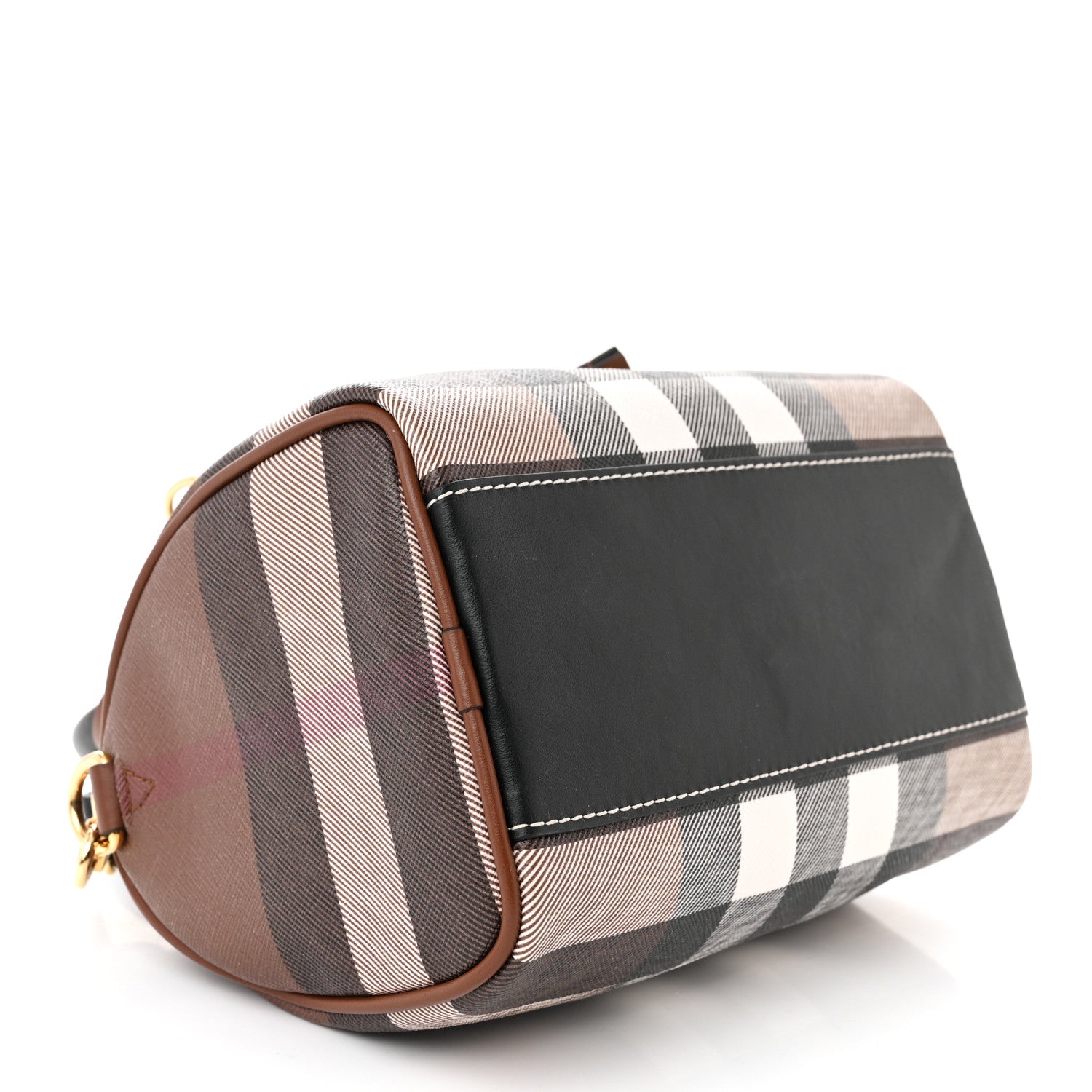 Burberry E-canvas Check Mini Bowling Bag Dark Birch Brown 4 of 9