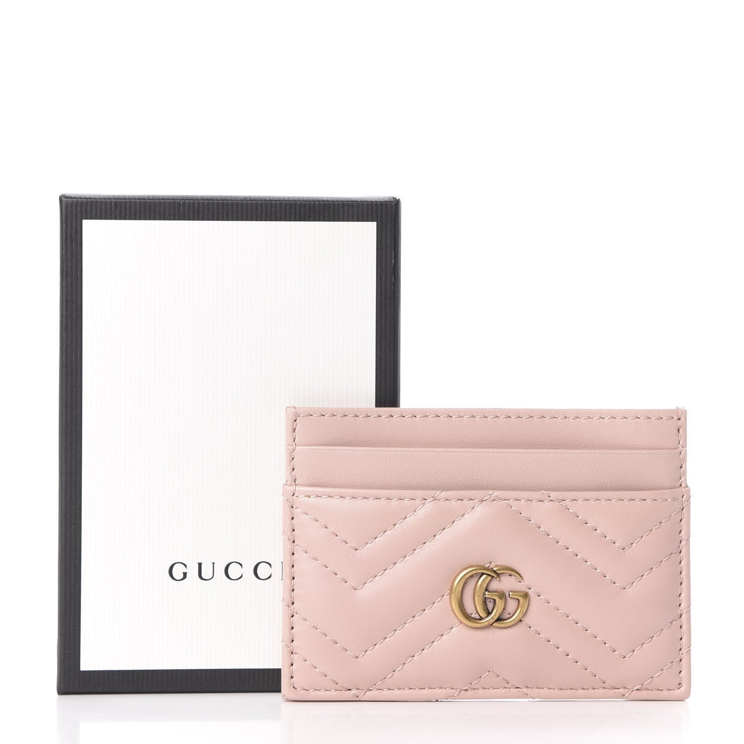 Gucci Calfskin Matelasse GG Marmont Card Holder Perfect Pink 8 of 8