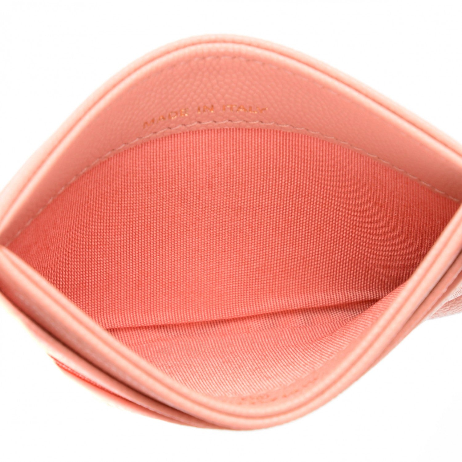 Chanel Caviar Camellia Embossed Card Holder Nude 8 of 8