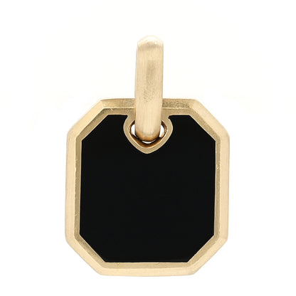 David Yurman 18K Yellow Gold Black Onyx 15mm Octagonal Amulet Pendant 1 of 4