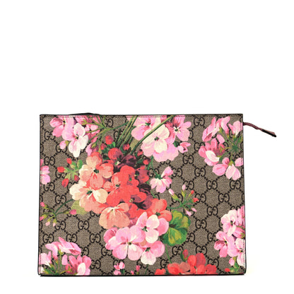 Gucci GG Supreme Monogram Blooms Large Cosmetic Case Beige Multicolor Dry Rose 1 of 8