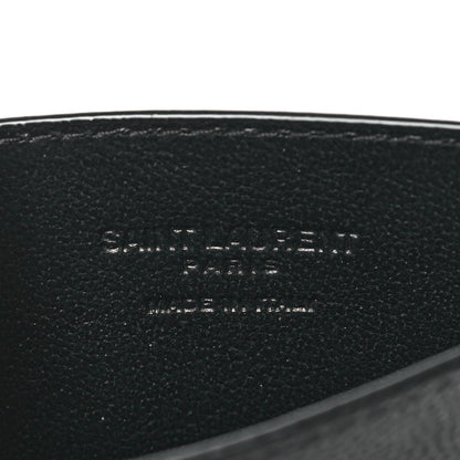 Saint Laurent Grain De Poudre Calfskin Uptown Card Holder Black 6 of 6