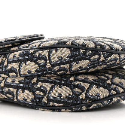 Christian Dior Oblique Saddle Bag With Strap Blue 9 of 11