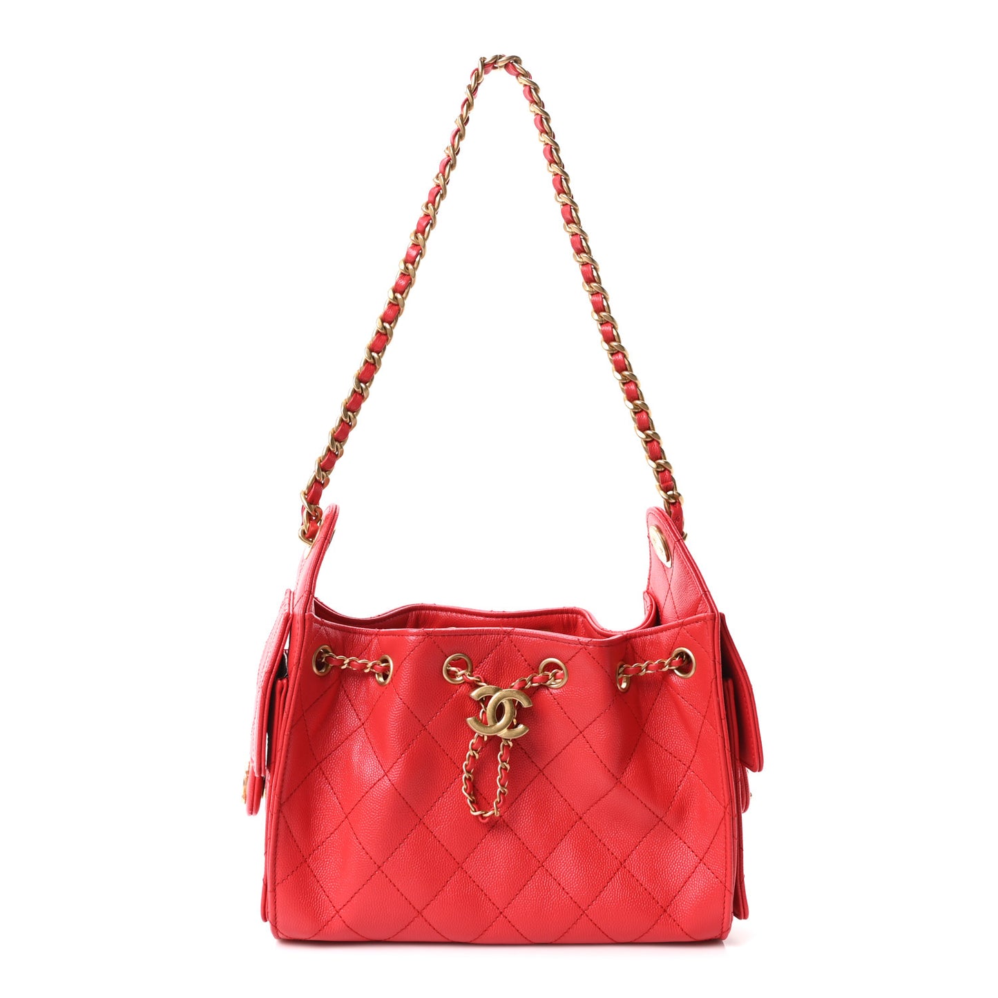 Caviar Quilted Mini Chanel 25 Handbag Red