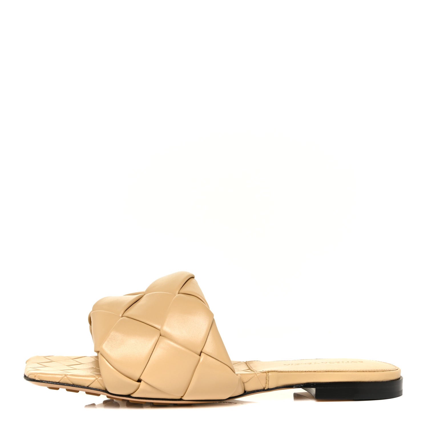 Bottega Veneta Nappa Maxi Intrecciato Lido Flat Sandals 38 Cane Sugar 1 of 9