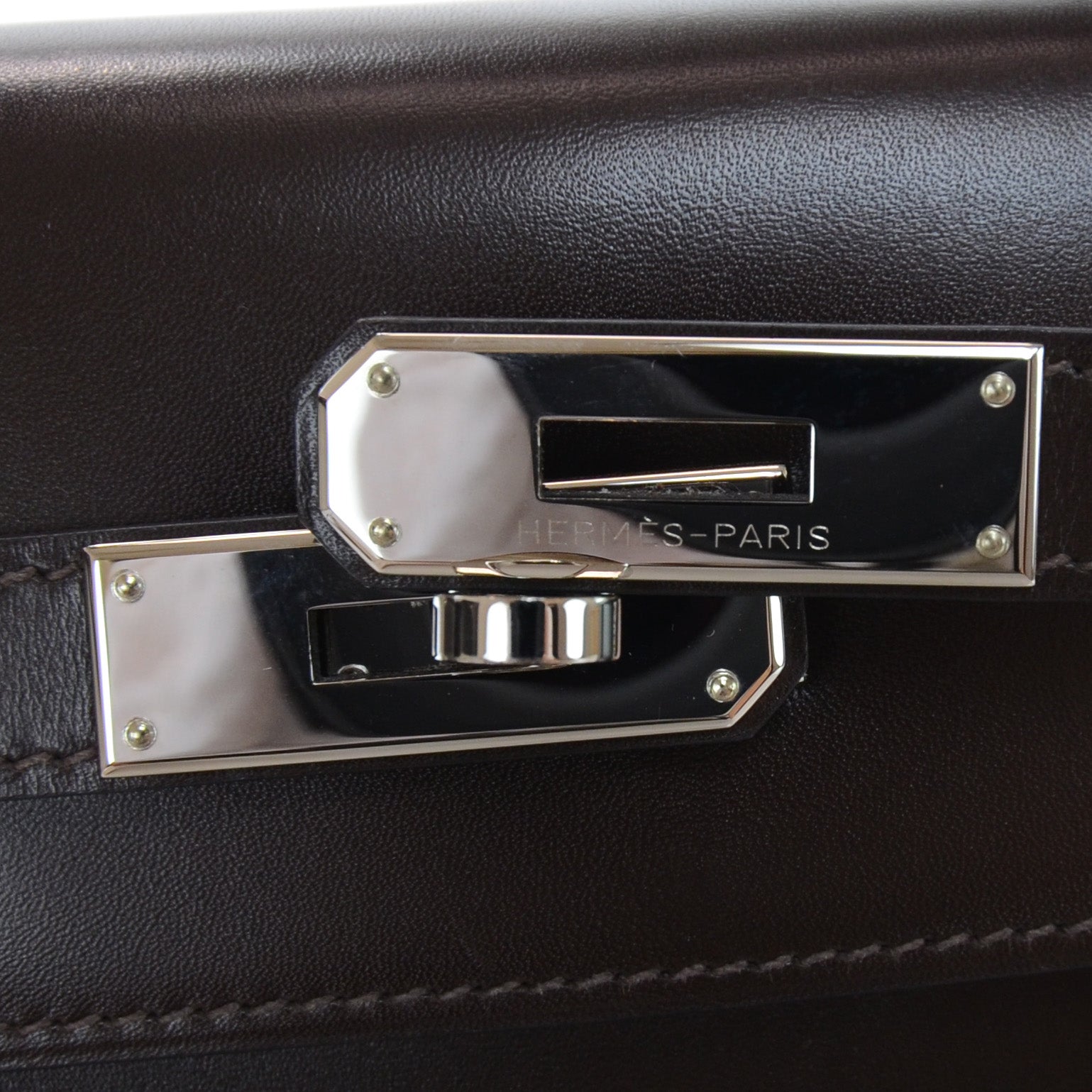 Hermes Box Kelly 35 Sellier Chocolate 5 of 9