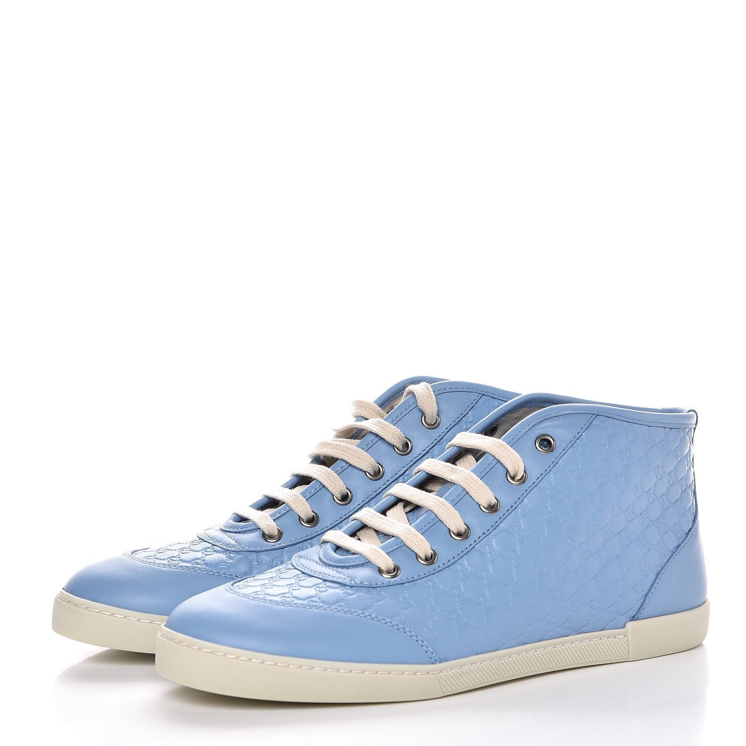 Gucci Microguccissima Mens High Top Sneakers 38.5 Mineral Blue 3 of 10