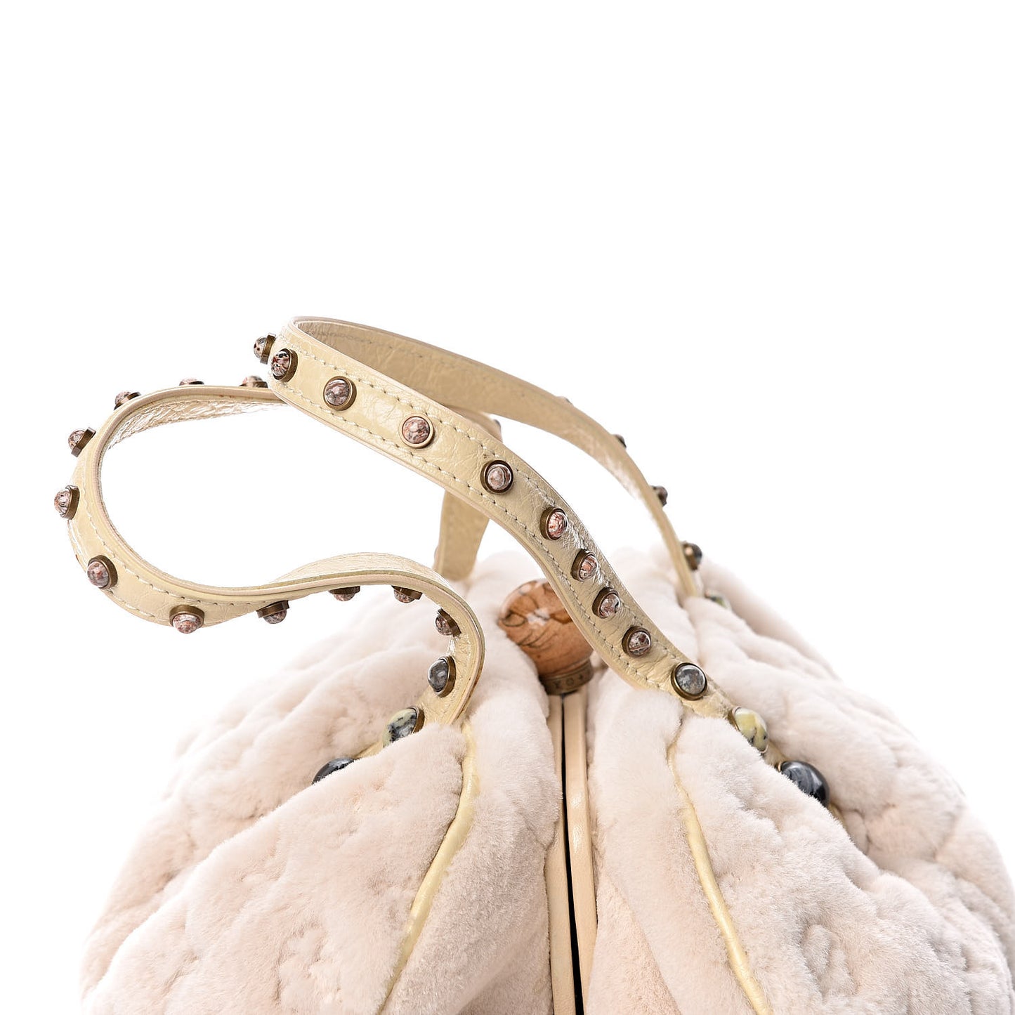 Mink Cabochons Demi Lune White
