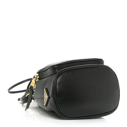 Prada Glace Calfskin Embossed Secchiello Bucket Bag Black 3 of 11