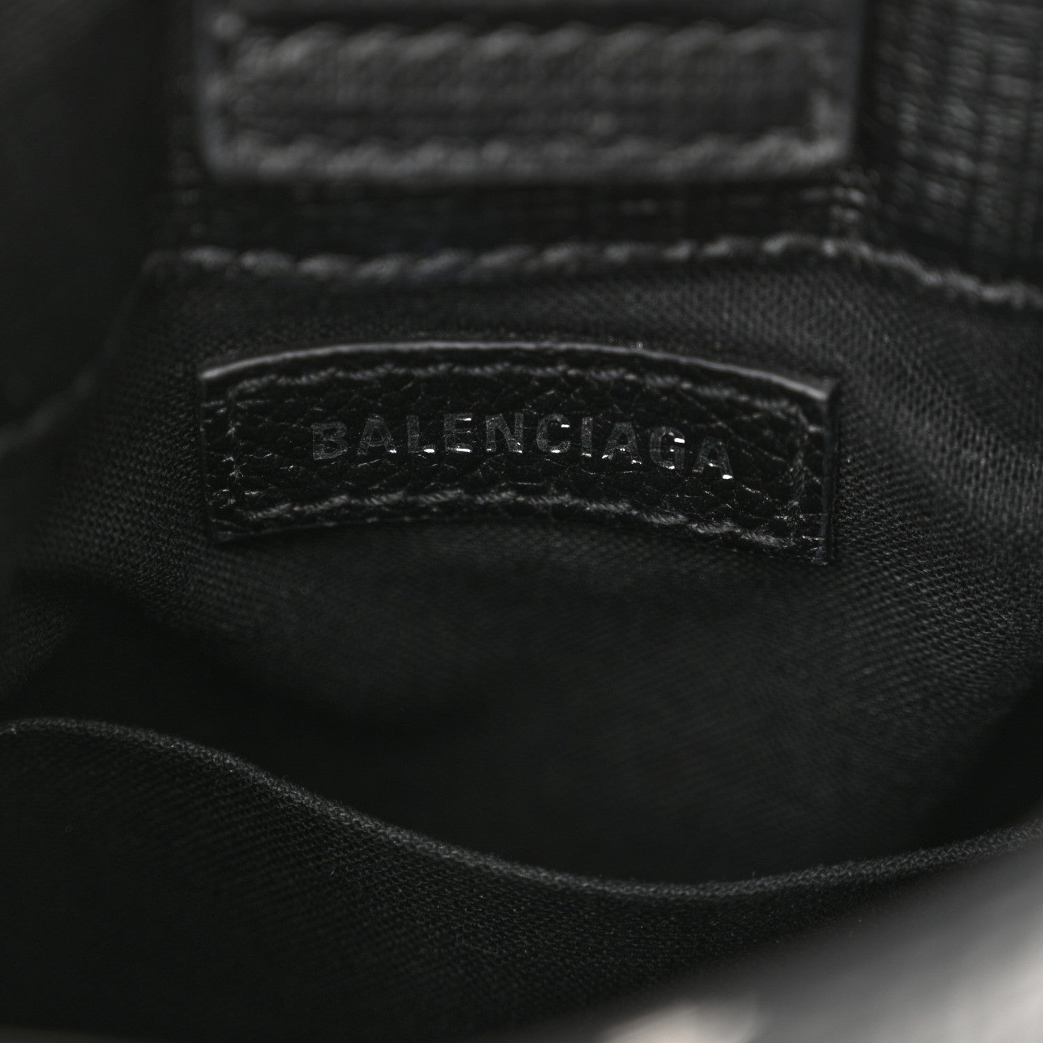 Balenciaga Squared Calfskin Logo Shopping Phone Holder Bag Black 6 of 11