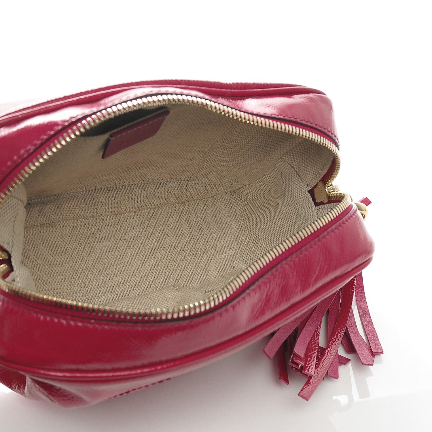 Gucci Soft Patent Small Soho Disco Bag Bright Bougainvillea 5 of 7