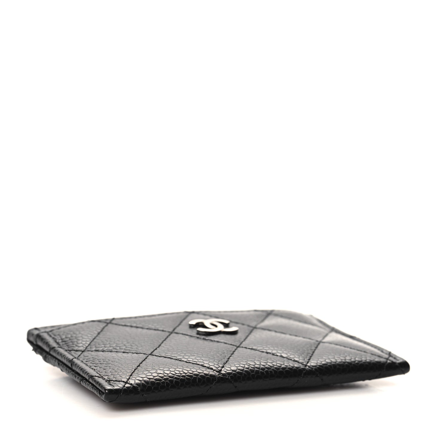 Caviar Quilted Card Holder Black