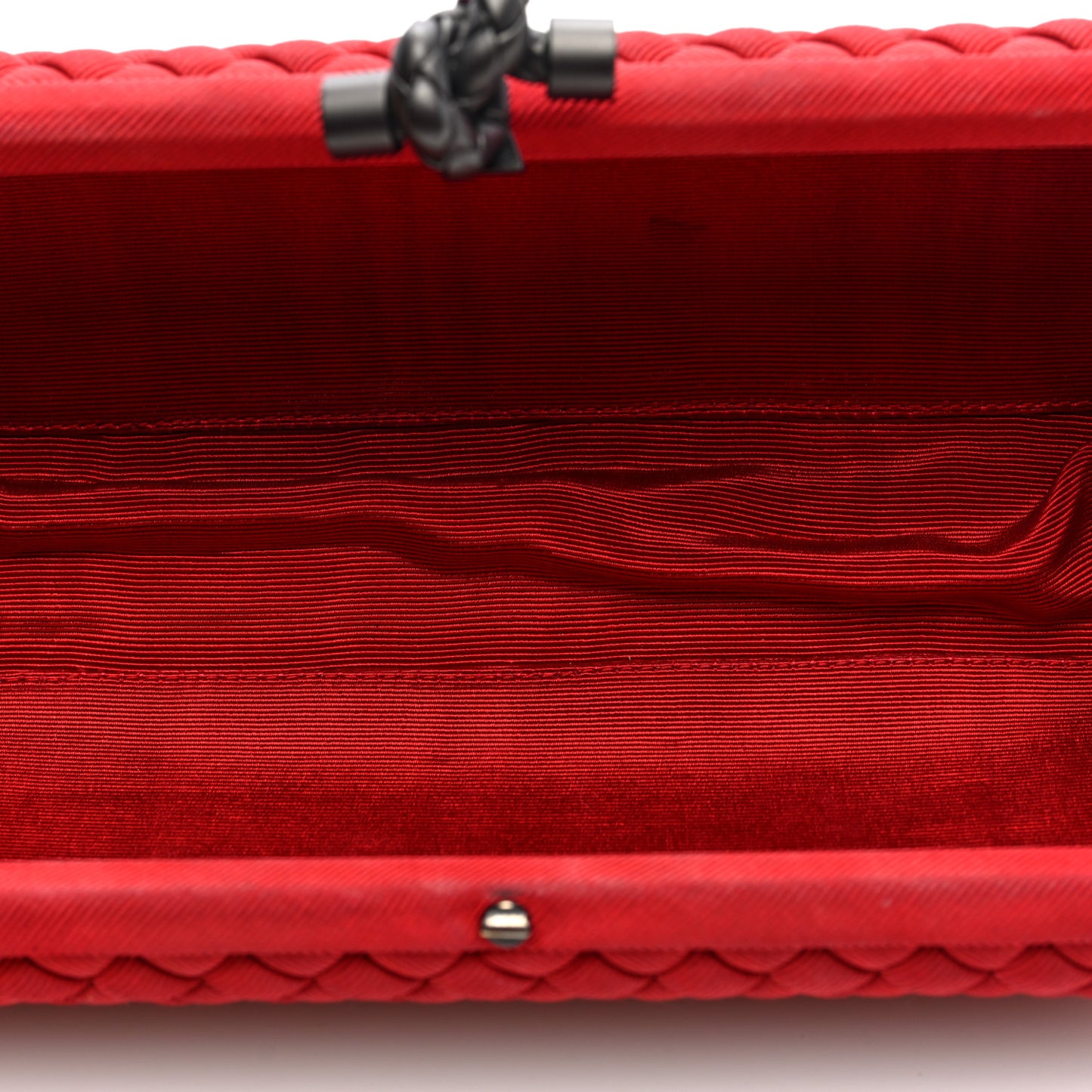 Silk Faille Intrecciato Knot Clutch Red