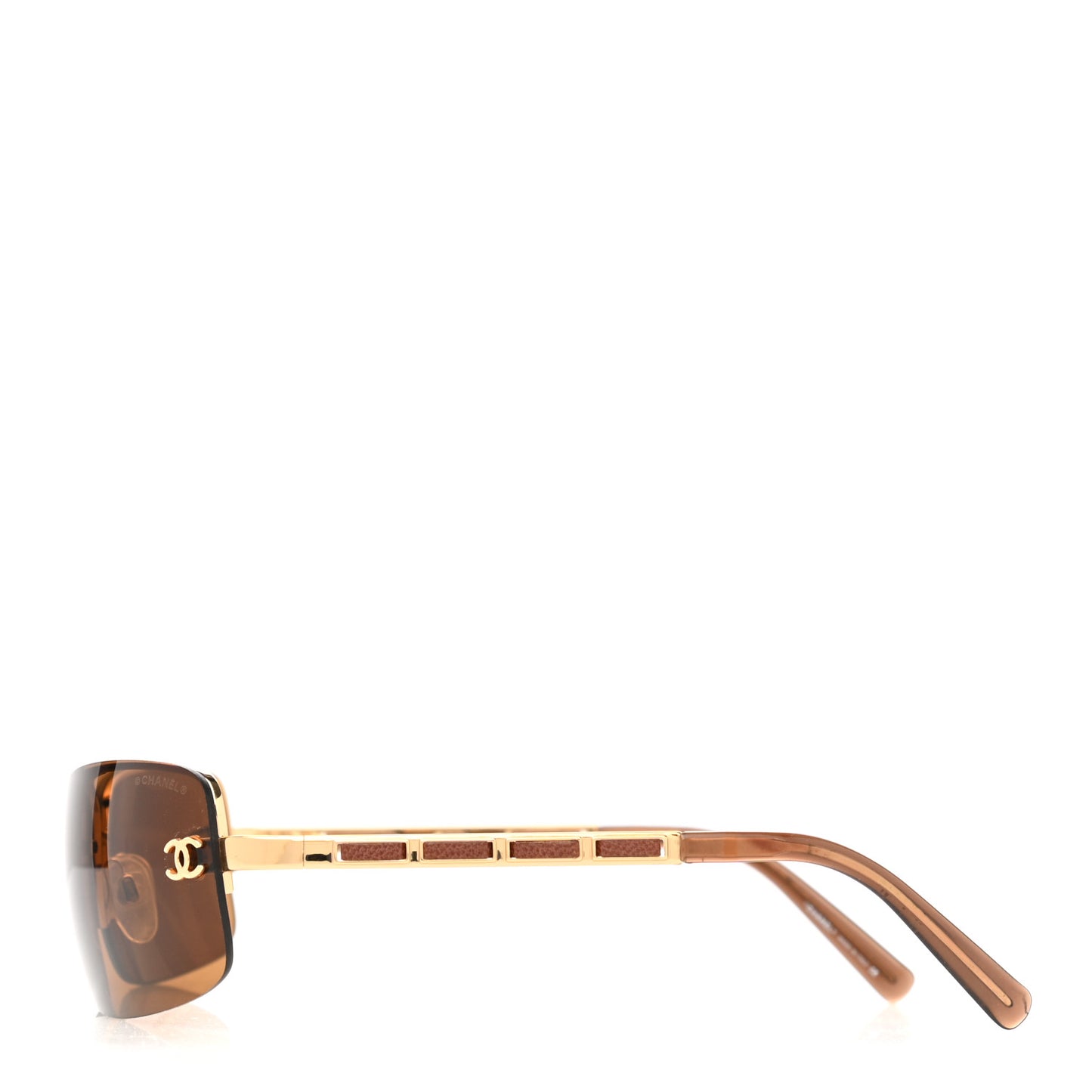 Metal Frameless CC Sunglasses 4113 Brown