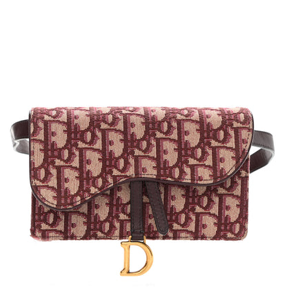 Christian Dior Oblique Saddle Belt Bag Bordeaux 1 of 10