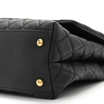 Chanel Caviar Lizard Embossed Quilted Small Coco Handle Flap Black 11 of 11