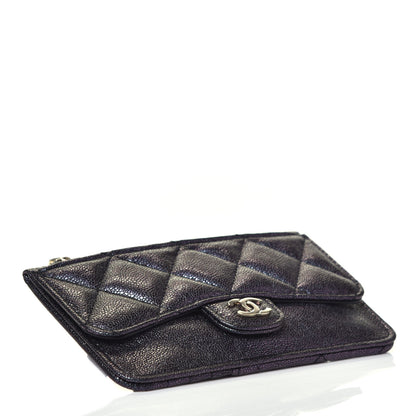 Chanel Iridescent Caviar Quilted Flap Zip Card Holder Black 8 of 15