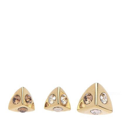 Louis Vuitton Crystal Stud Earrings Set of 3 Gold 1 of 5