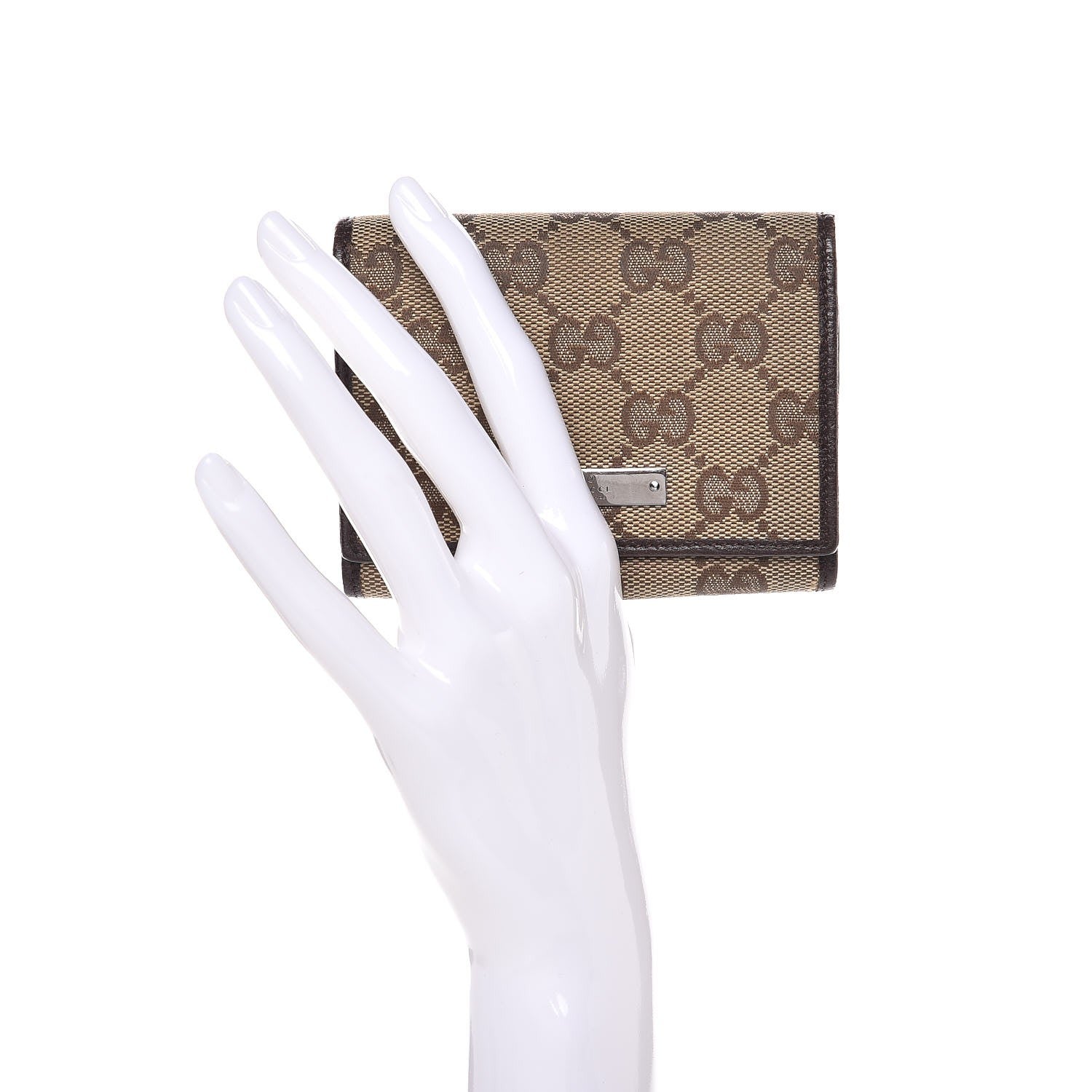 Gucci GG Monogram Card CaseFlap Wallet Dark Brown 2 of 7