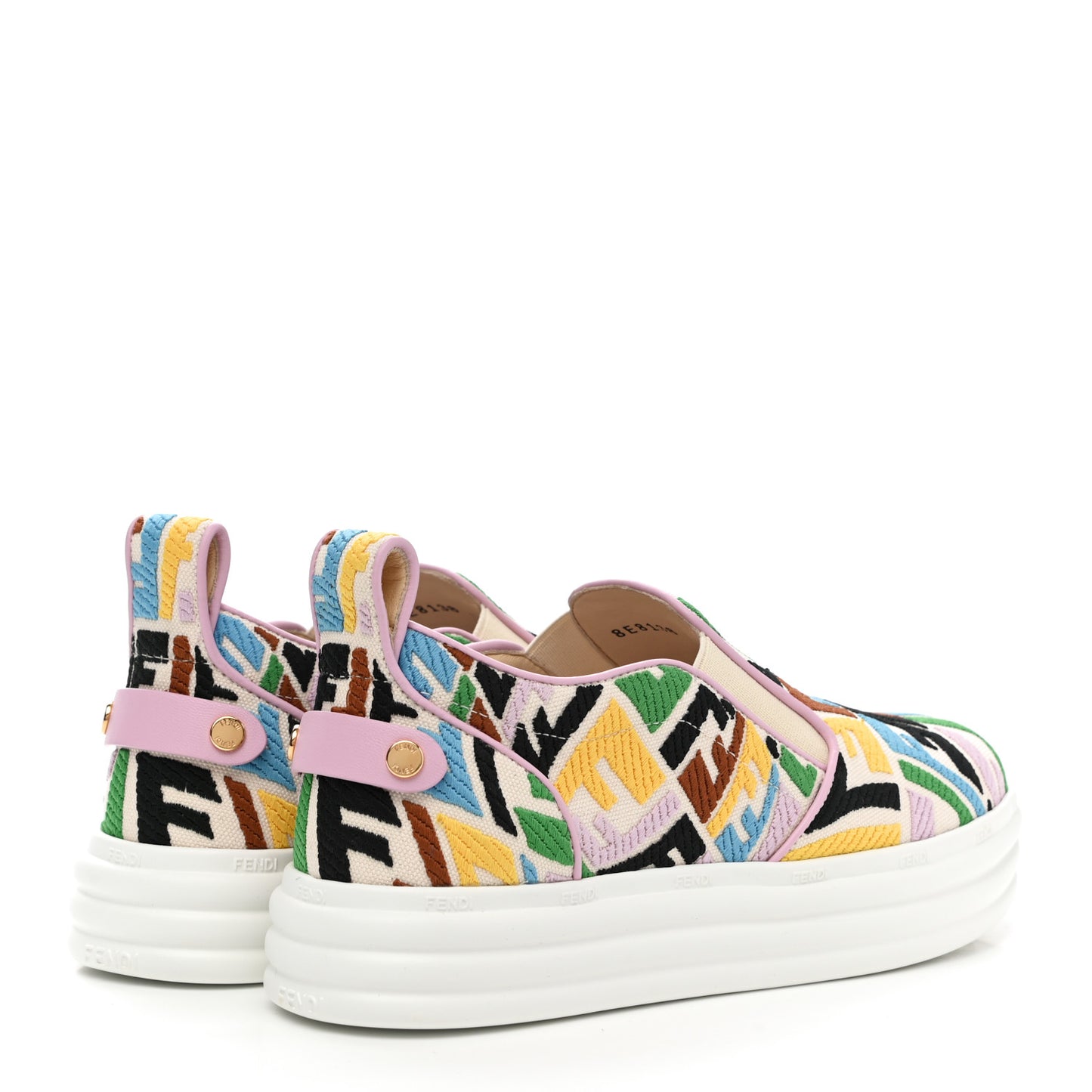 X SARA COLEMAN Canvas FF Vertigo Embroidered Womens Rise Slip On Sneakers 36 Grezzo Multicolor