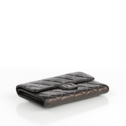 Chanel Metallic Lambskin Quilted Large Flap Wallet Bronze 4 of 8