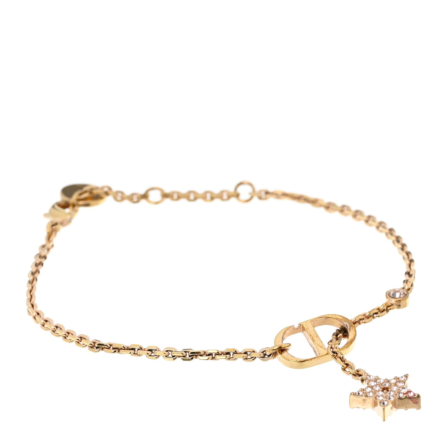 Christian Dior Crystal Metal CD Star Bracelet Gold 1 of 5
