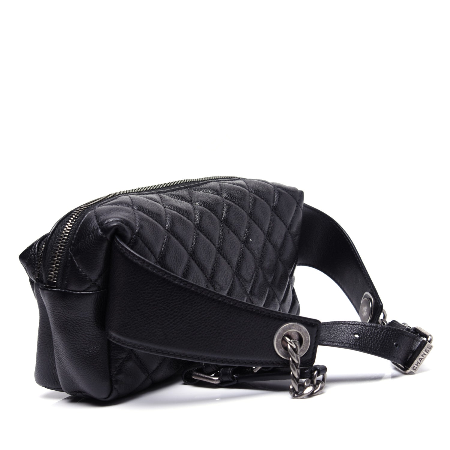 Chanel Calfskin Quilted Waist Bag Black 3 of 14