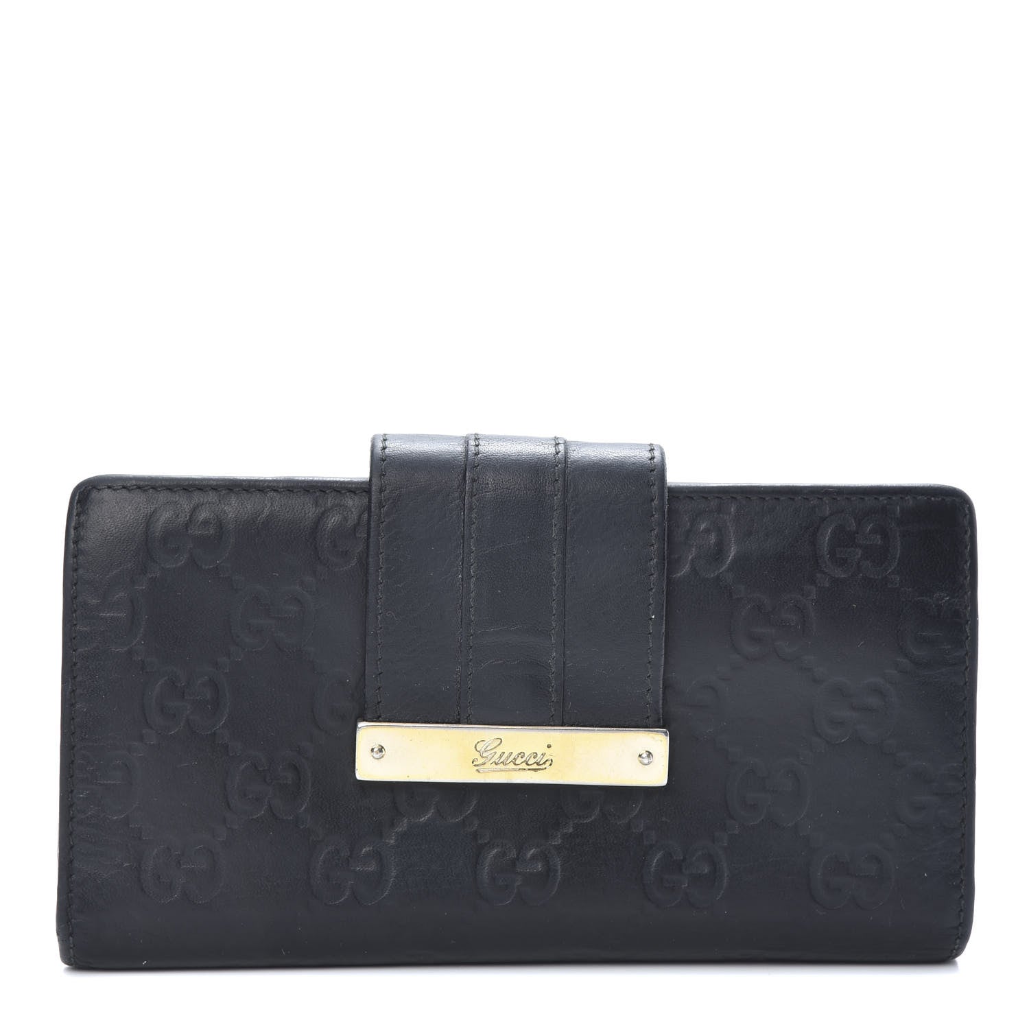 Gucci Guccissima Ladies Web Long Wallet Black 1 of 10