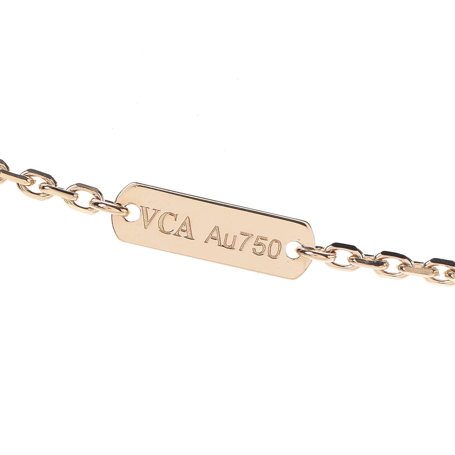 Van Cleef & Arpels 18K Yellow Gold Carnelian Vintage Alhambra Pendant Necklace 5 of 5