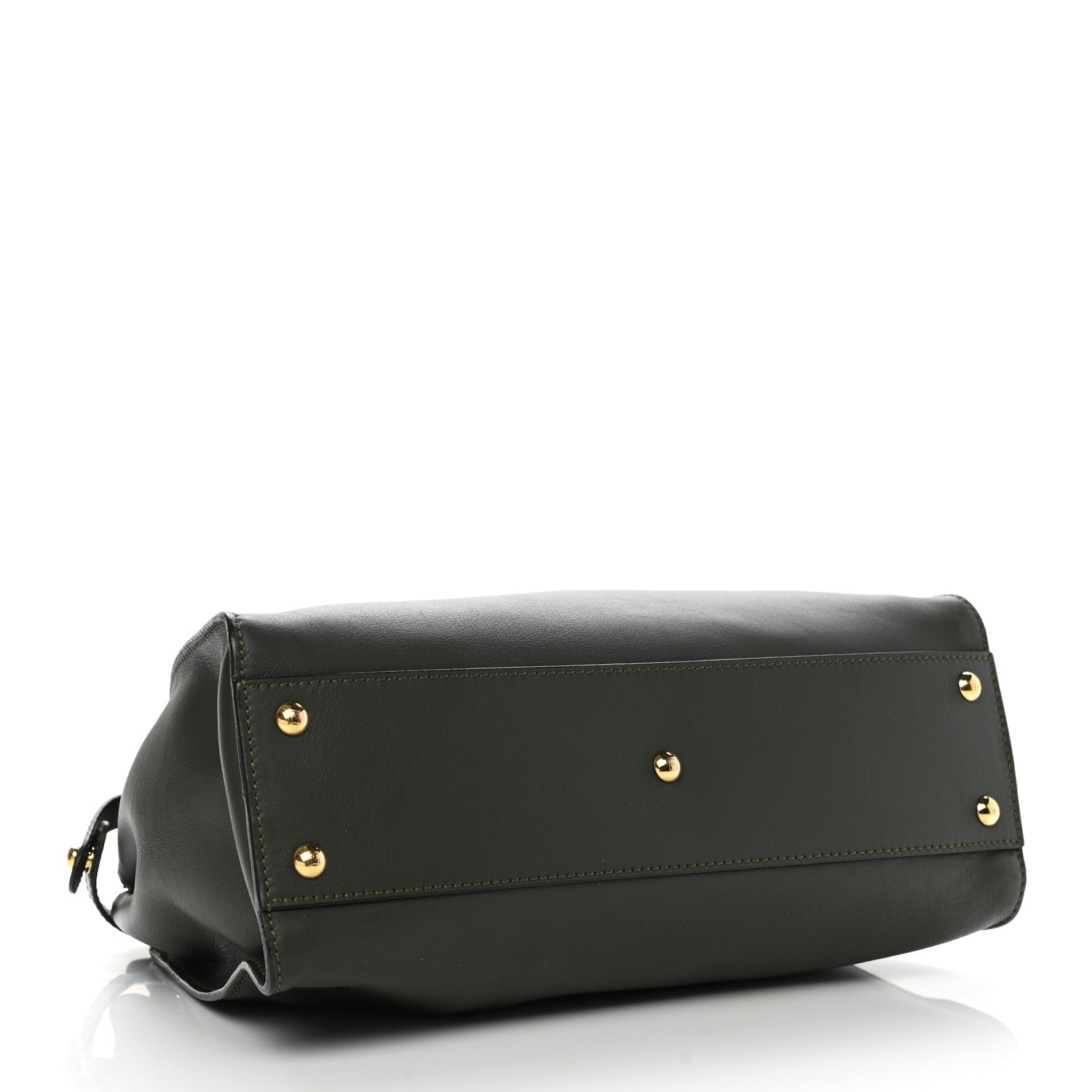 Fendi Vitello Seta Shiny Nappa Medium Peekaboo Iconic Satchel Verde Prato Makeup 4 of 10