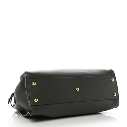 Fendi Vitello Seta Shiny Nappa Medium Peekaboo Iconic Satchel Verde Prato Makeup 4 of 10