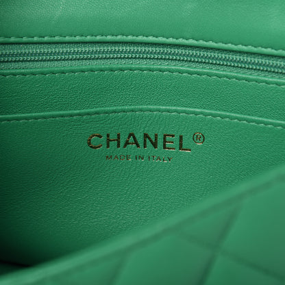 Chanel Lambskin Quilted Mini Square Flap Green 10 of 10